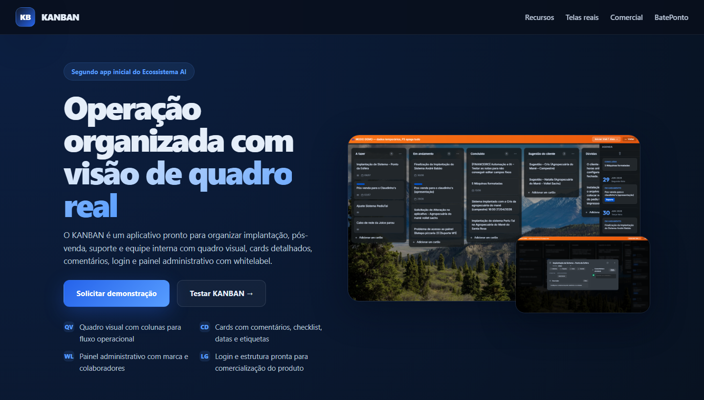 Login real do aplicativo KANBAN